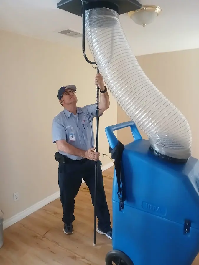 HVAC Installation technician using HEPA equipment in American Falls